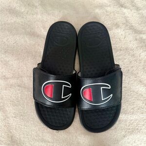 Champion Black Slide Sandals